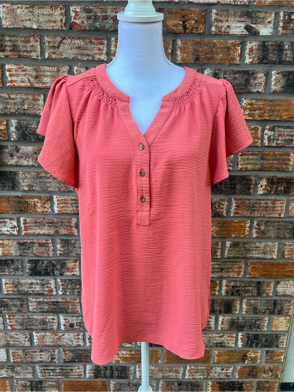Women's Coral Hilary Flutter sleeve top Large Stitch fix